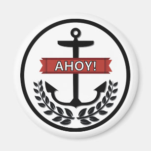 Imã Ahoy - Magnete redondo padrão de 2¼ polegadas