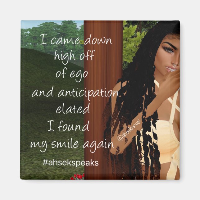 Imã Ahsek Novel Poetry Magnet 6 (Frente)