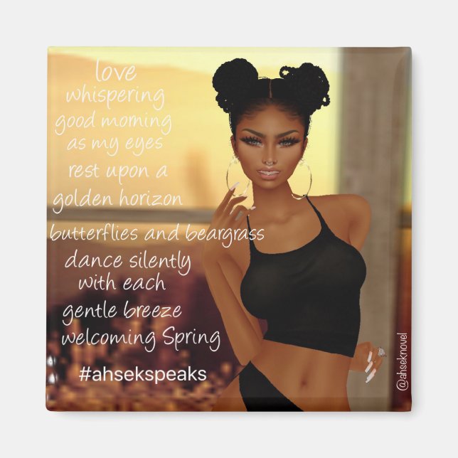 Imã Ahsek Novel Poetry Magnet 7 (Frente)