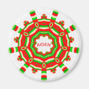 Imã AIDEN ~ Personalizado Roda de Natal Fractal ~