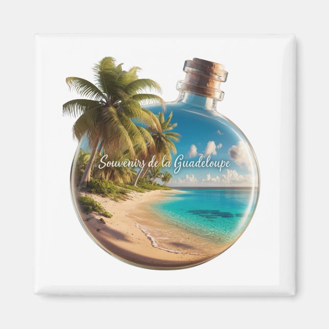 Imã Aimant Guadeloupe – Évasion tropicale, plage parad (Frente)
