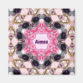 Imã AIMEE Personalizado ~ Pink e Púrpura Padrões ~ Mag