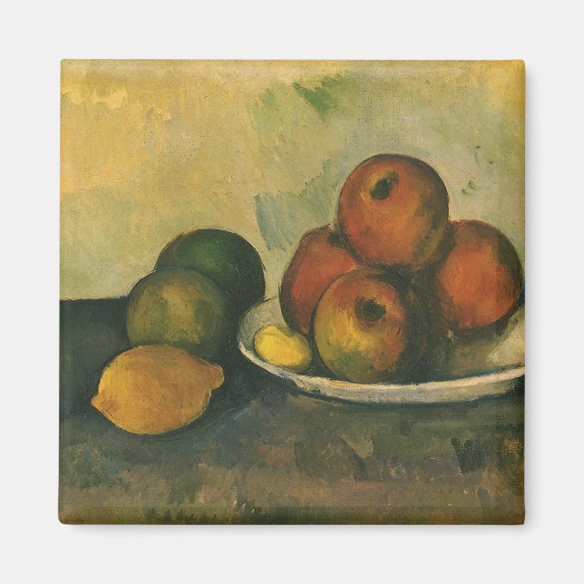Imã "Ainda com as Maçãs" por Paul Cezanne (Frente)