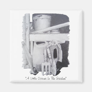 Imã ainda desenho da vida de ferramentas de jardim