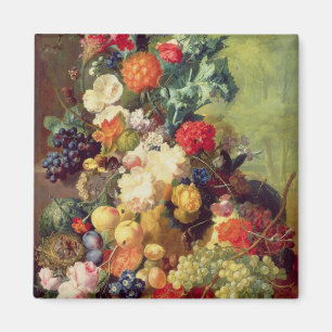 Imã Ainda vida com flores e fruta