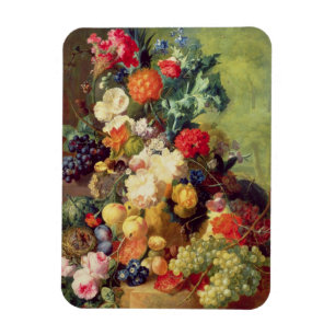 Ímã Ainda vida com flores e fruta