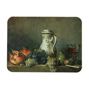 Ímã Ainda vida com uvas e romã, 1763 (óleo