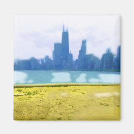 Imã Air Brushing Chicago Skyline