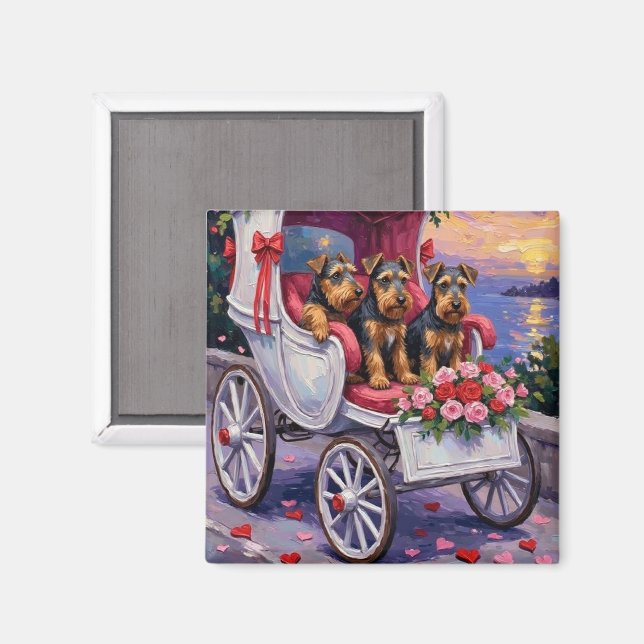 Imã Airedale Dog Valentine's Day  (Front/Back)