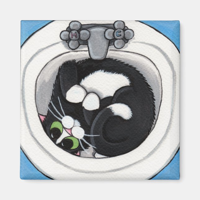 Imã Ajustado Apertado v.2 - Magneta de Gato Whimsical (Frente)
