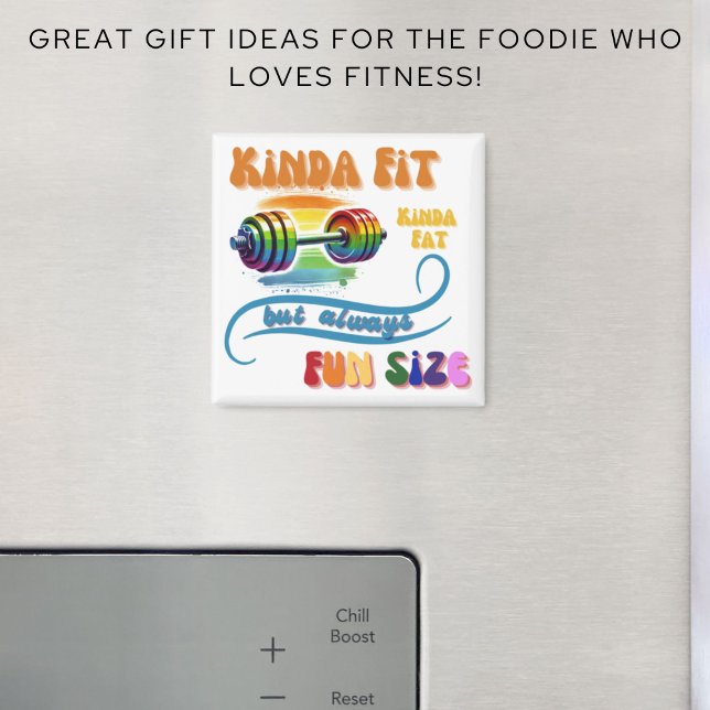 Imã Ajustado Engraçado Malhação Gym Arco Arco-Íris (Fitness Foodie Funny Refrigerator or Locker Magnet Gift
)