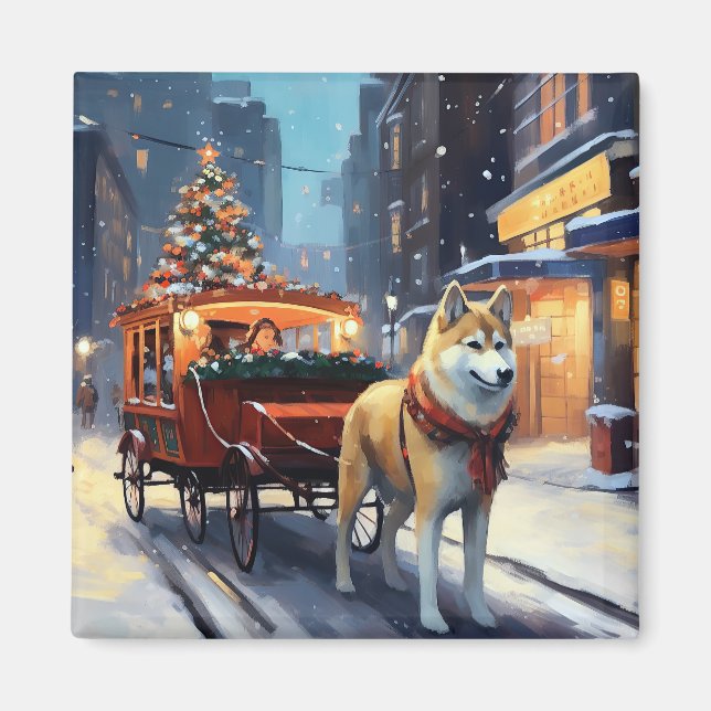Imã Akita Christmas Fesason Season (Frente)