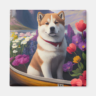 Imã Akita Dog em um Paddle: Uma Aventura Cênica