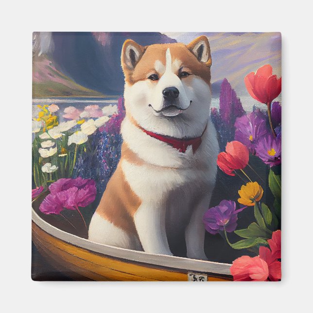 Imã Akita Dog em um Paddle: Uma Aventura Cênica (Frente)