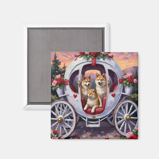 Imã Akita Dog Valentine's Day (Front/Back)