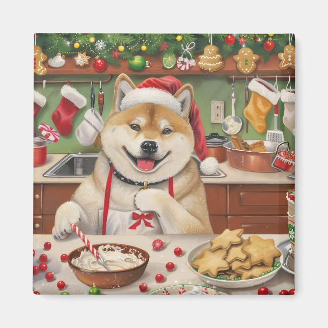 Imã Akita Holiday Baking: Natal Festivo (Frente)