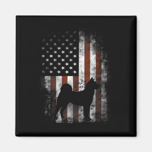 Imã Akita Inu American Flag Patriótico 4 De Julho