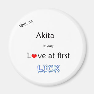 Imã Akita Love in First Lick - Magnet