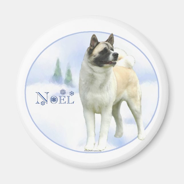 Imã Akita Noel Magnet (Frente)