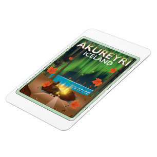 Ímã Akureyri poster de viagens da Islândia