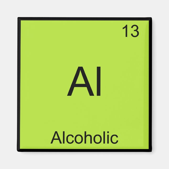 Imã Al - Símbolo de Elemento Químico Alcoólico Diverti (Frente)