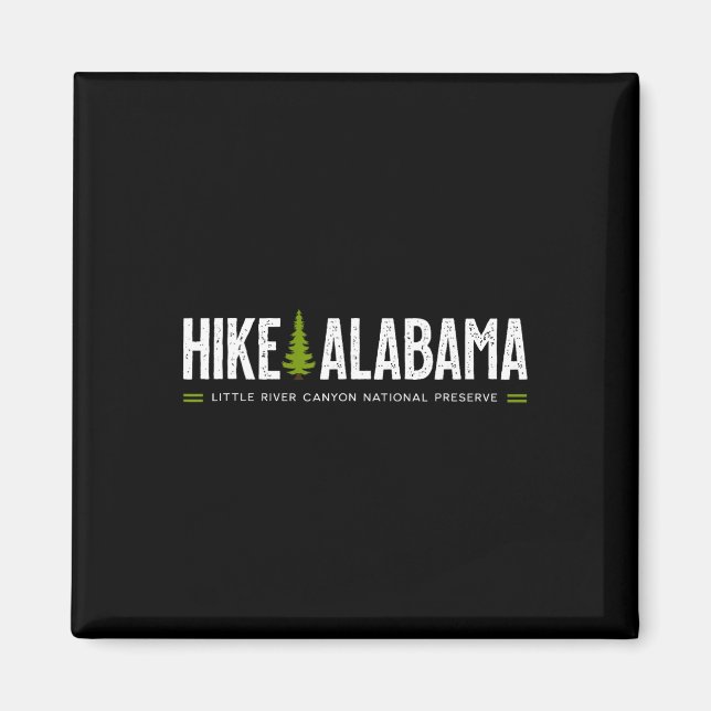 Imã Alabama Hike Little River Canyon Tree Retro Graphi (Frente)