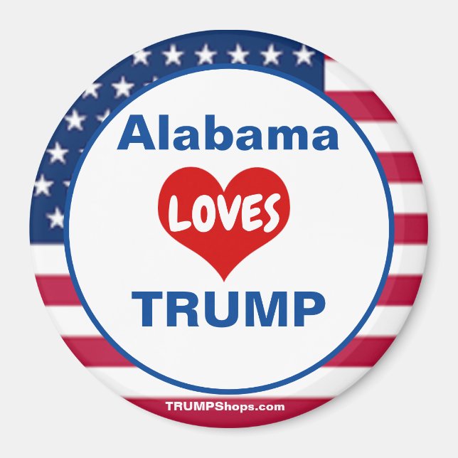 Imã Alabama LOVES TRUMP Magno Patriótico (Frente)