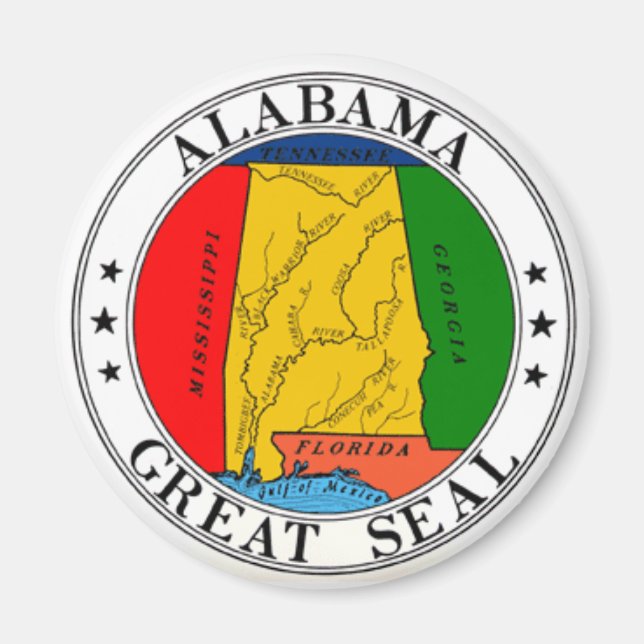 Imã Alabama State Seal Magnet (Frente)