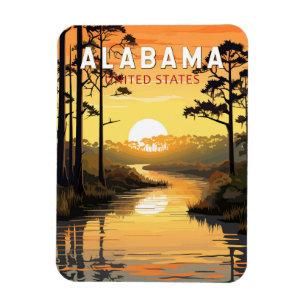 Ímã Alabama Viagem Art Vintage