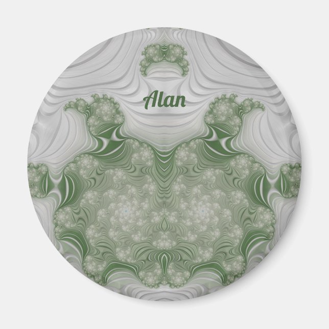 Imã ALAN ~ Branco e Verde ~ Magnet Design surpreendent (Frente)