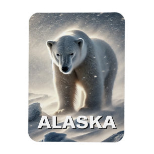 Ímã Alasca Polar Bear Snowstorm