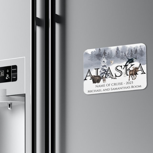 Ímã Alaska Cruise, Cruzando, Porta do Urso Personaliza (Criador carregado)