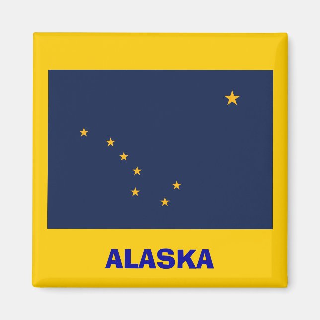 Imã Alaska* Flag Magnet / Alaska Sjunker Magneten (Frente)