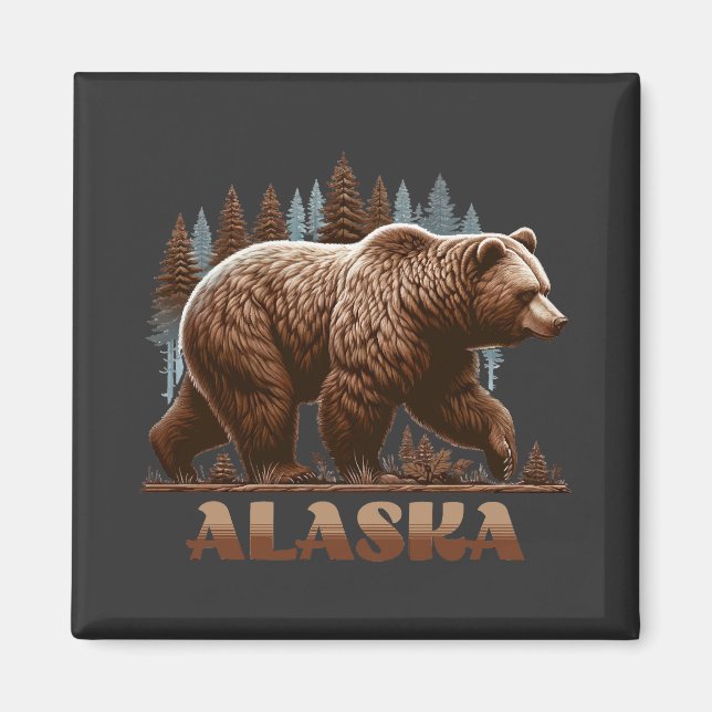 Imã Alaska Grizzly Bear (Frente)