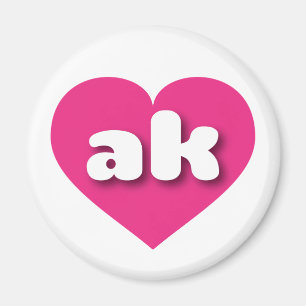 Imã Alaska Hot Pink Heart - Amor