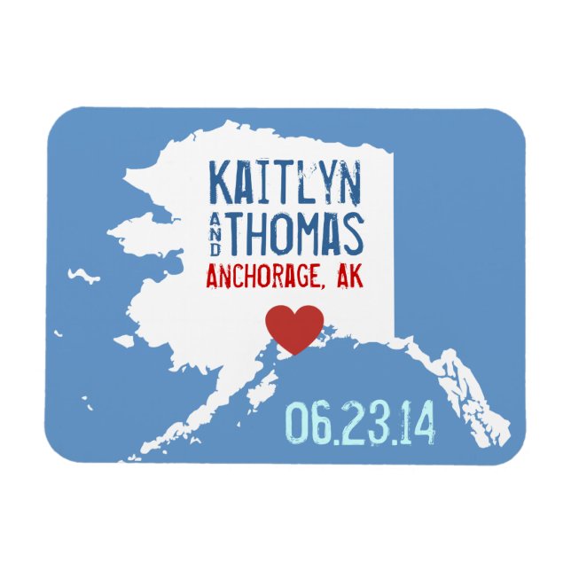 Ímã Alaska Salve a Data - Cidade Personalizável (Horizontal)