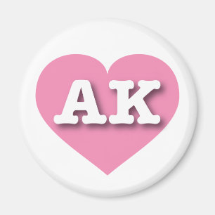 Imã Alaska Solid Pink Heart - Eu adoro AK