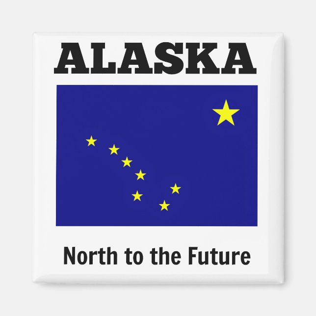 Imã Alaska state flag, labeled with state motto (Frente)