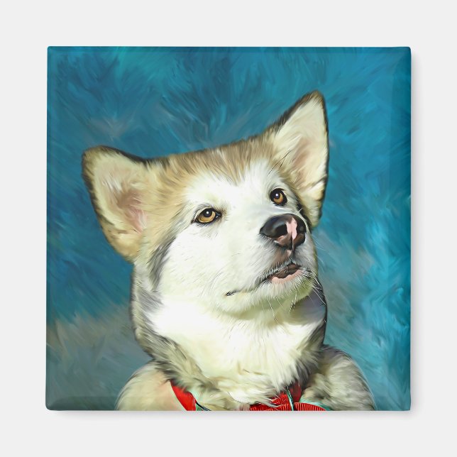 Imã Alaskan Malamute Dog Art (Frente)