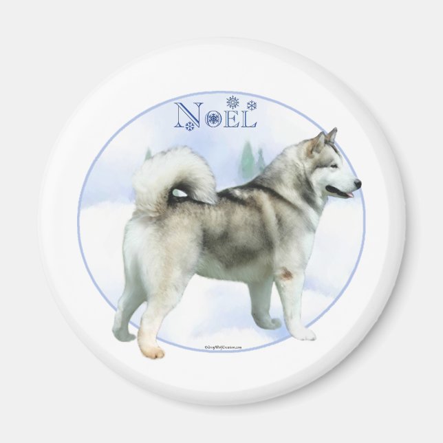 Imã Alaskan Malamute Noel - Magnet (Frente)
