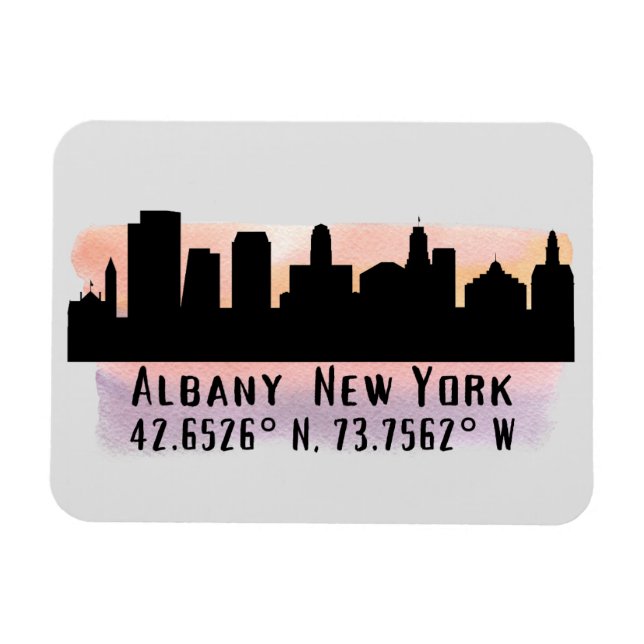 Ímã Albany NY City Skyline (Horizontal)