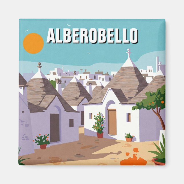 Imã Alberobello Itália Trulli casa Viagem abstrato (Frente)