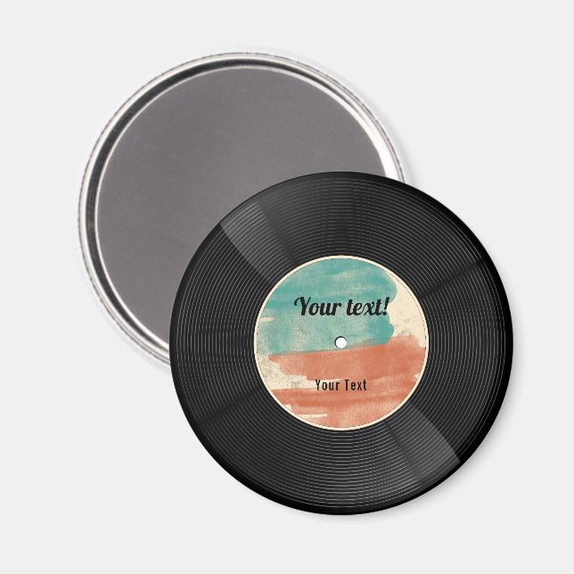 Imã Álbum de Música Retro Vinyl Record (Front/Back)