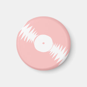 Imã Álbum gravado 70s Groovy feminino cor-de-rosa d