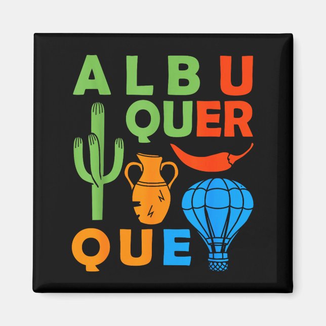 Imã Albuquerque New Mexico Souvenir Men Petroglyph Alb (Frente)