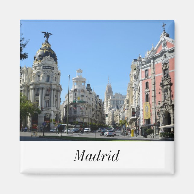 Imã Alcala e Gran Via Street, Madrid Magnet (Frente)