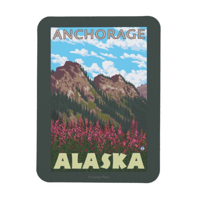 Ímã Alças e algas pirosas - Anchorage, Alasca (Vertical)