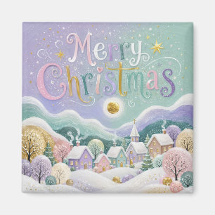 Imã Aldeia de Inverno com Pastel de Natal Casas de Nev