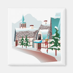 Imã Aldeia de inverno no Natal