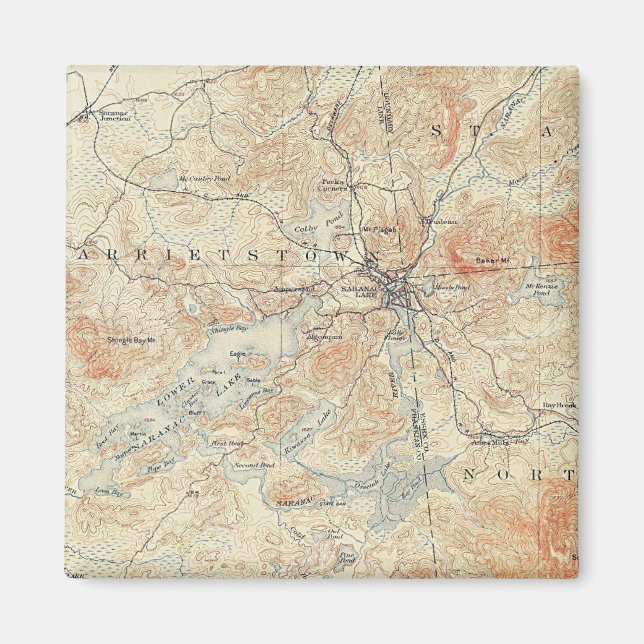 Imã Aldeia e área do lago Saranac em Adirondacks (Frente)